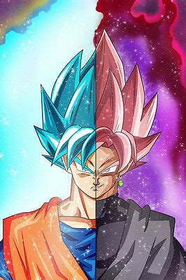 Battle of z, dragon ball, television, fictional characters png. Dragon Ball Super Poster Goku Black Blue Half Bodies 12in ...