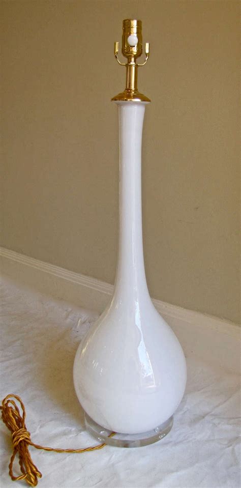 467 results table lamp size: Tall Murano Italian White Glass Table Lamp at 1stdibs