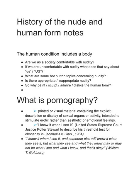 History Of The Nude And Human Form Notes History Of The Nude And Human Form Notes The Human