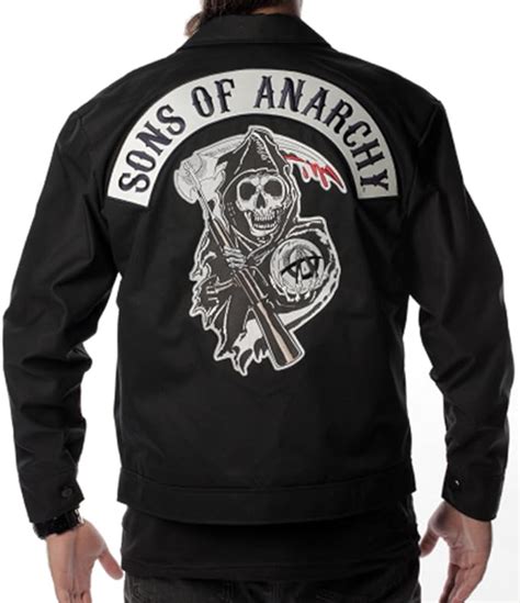 Sons Of Anarchy Black Motorcycle Jacket With Patches Famous Jackets