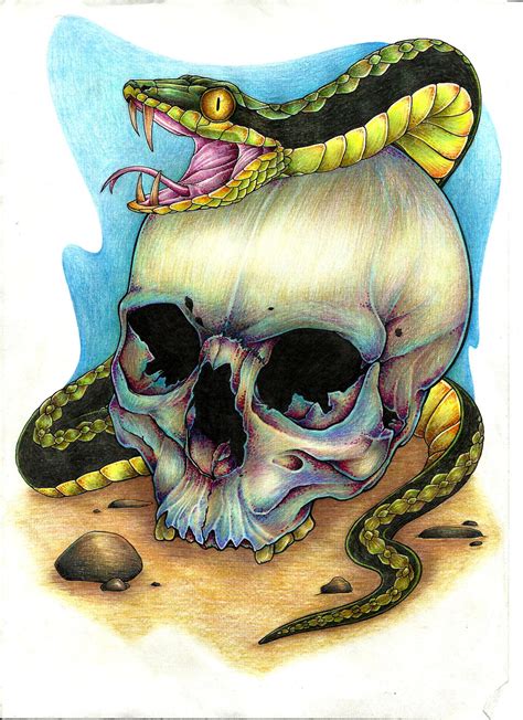 Skull And Snake Tattoo Design By Mijazaszka On Deviantart