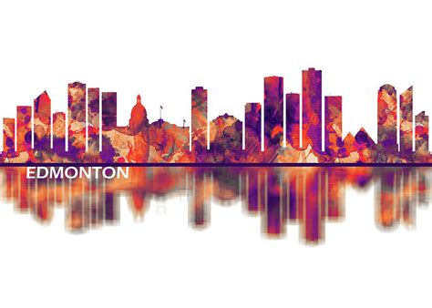Edmonton Canada Skyline Mixed Media By Nextway Art Fine Art America