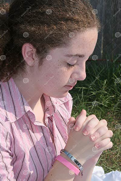 Cute Teen Praying 1 Stock Image Image Of Education Outdoor 256355