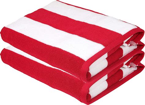 Sweetneedle Beach Towel Premium Quality Cabana Red Stripe Beach