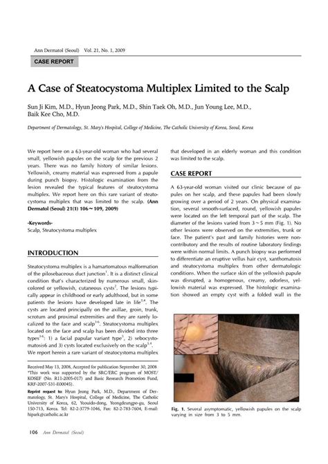 A Case Of Steatocystoma Multiplex Limited To The Scalp Docslib