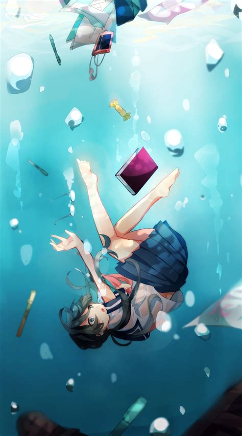 Anime Girl Drowning Drawing