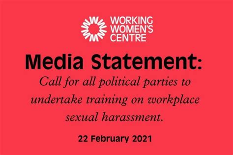 call for all political parties to undertake training on workplace sexual harassment working