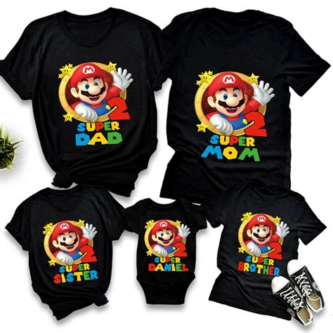Custom Super Mario Bros Movie Birthday Shirt Personalized Etsy