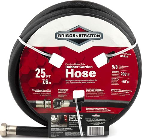 Briggs And Stratton 8bs25 25 Feet Premium Heavy Duty Rubber Garden Hose