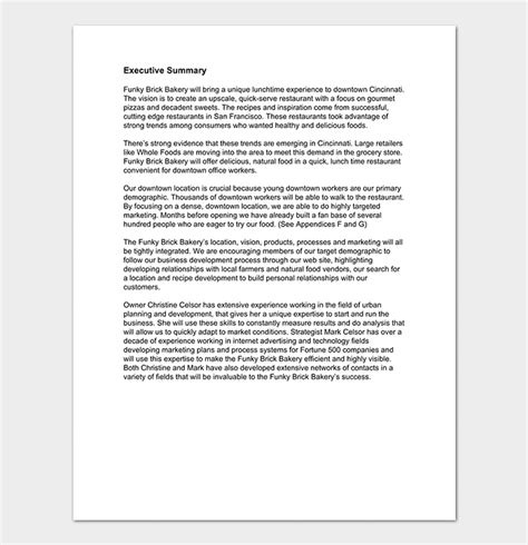 Bakery Business Plan Template 15 Samples Word Doc Pdf Format