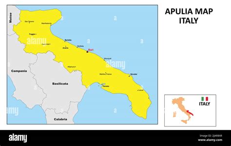 Apulia Map State And District Map Of Apulia Political Map Of Apulia