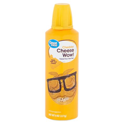 Great Value Cheese Wow Spray Cheese Cheddar 8 Oz