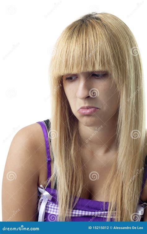 Pouting Girl Stock Photo Image Of Pretty Copy Fringe 15215012