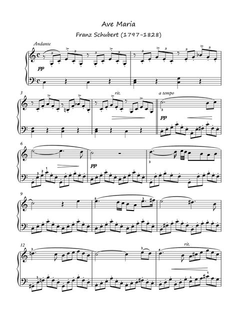 Ave Maria By Franz Schubert For Easy Piano Sheet Music With Mp3 Sheet