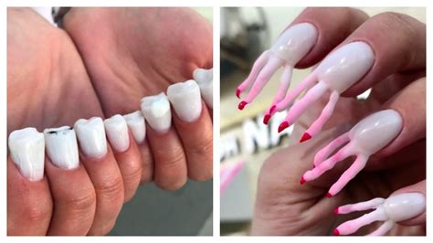 10 Nail Trends That Are Giving Us Nightmares Bad Nails Crazy Nail