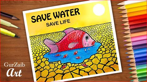 Save Water Save Life Drawing Poster Chart Making Tutorial Very Easy