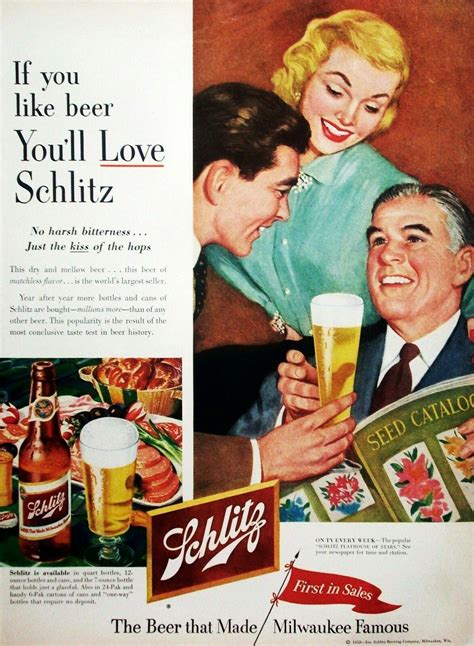 Schlitz 1953 Beer Advertisement Beer Ad Schlitz Beer