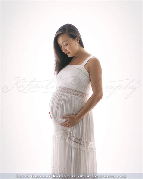 Maternity Portrait On White Katsoulis Photography