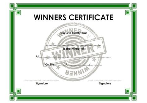 Download 12 Winner Certificate Template Ideas Free Pertaining To Winner