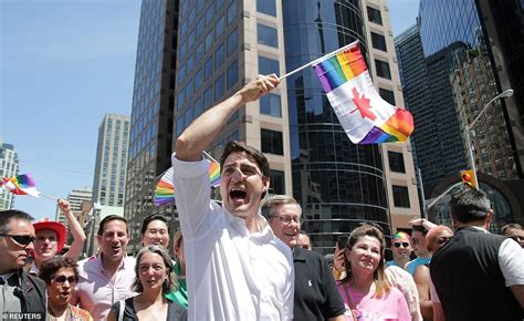 Canadas Prime Minister Justin Trudeau Beams In Torontos Pride Parade
