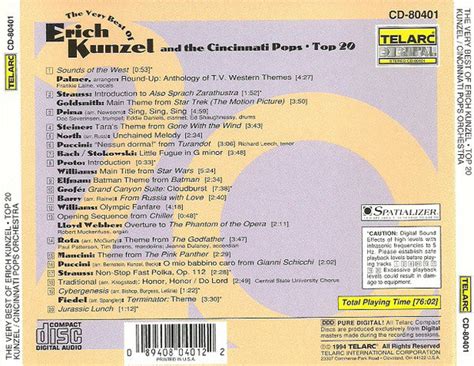top 20 the very best of erich kunzel and cincinnati pops orchestra classicselect world
