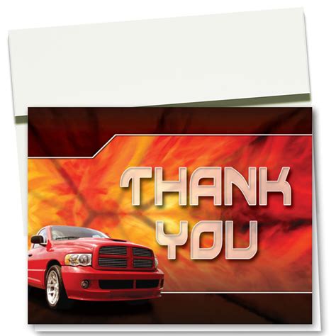 Auto Repair Thank You Cards The Flame Red