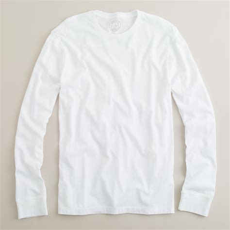 Jcrew Slim Fit Long Sleeved Cotton T Shirt In White For Men Lyst