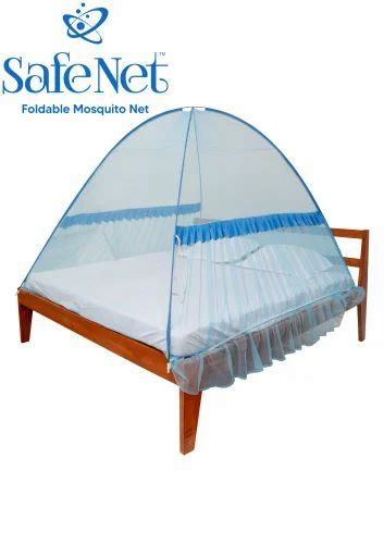 White And Blue Single Bed Portable Foldable Mosquito Net Size Large