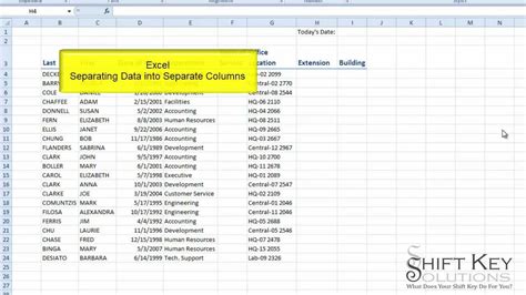 Excel Separating Data Into Separate Columns Youtube