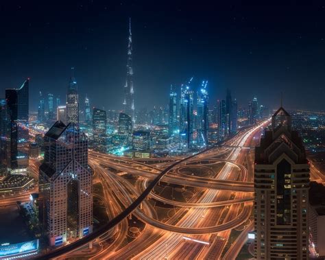 Fondos De Pantalla Hermosa Dubai Noche De La Ciudad Rascacielos