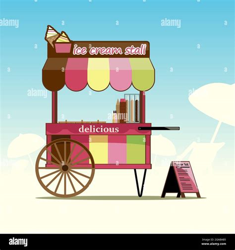 Ilustración vectorial de Ice Cream Stall para el elemento de diseño Imagen Vector de stock Alamy
