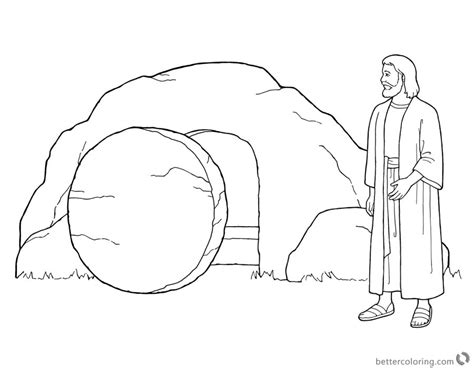 Empty Tomb Cloring Pages Easter Coloring Pages He Is Risen Free