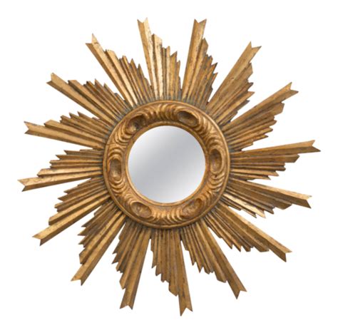 Mid Century French Giltwood Gold Gilt Sunburst Starburst Mirror Ebay
