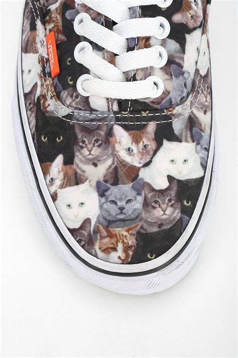 Vans X Aspca Authentic Cat Print Womens Low Top Sneaker Urban