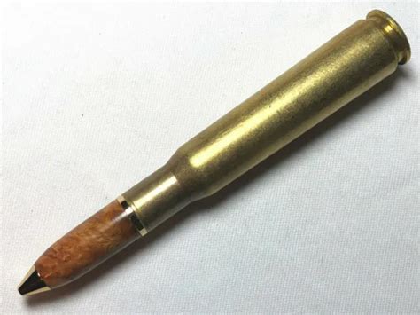 50 Cal Machine Gun Bullet Pen Made With Amboyna Burl Handmade 3000