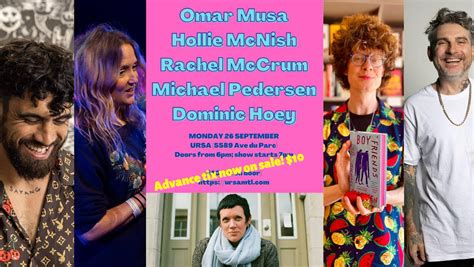 5 Poets Omar Musa Hollie Mcnish Rachel Mccrum Michael Pedersen And Dominic Hoey Ursa