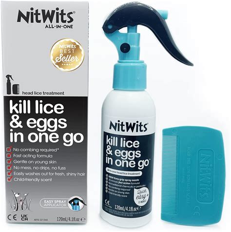 Nitwits All In One Head Lice Treatment Spray Kills Nits And Eggs