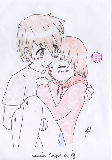 easy anime couple hugging drawing