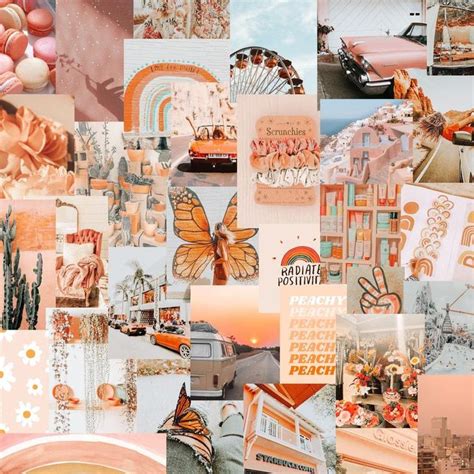 Pc Peachy Photo Collage Kit Etsy In Beach Wall Collage Wall Collage Print Collage