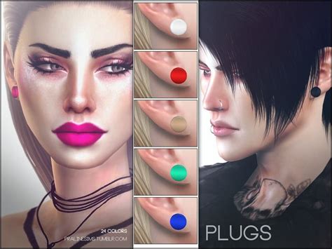 Simple Plugs In 24 Colors Found In Tsr Category Sims 4 Female Earrings