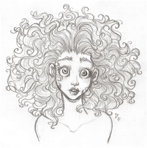 Girl With Curly Hair Drawing At Explore Collection