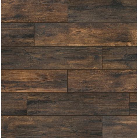 Florida Tile Home Collection Smoked Hickory 8 In X 36 In Porcelain