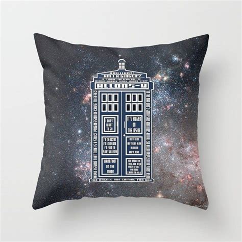 Doctor Who Tardis Typography Throw Pillow Pillows Throw Pillows