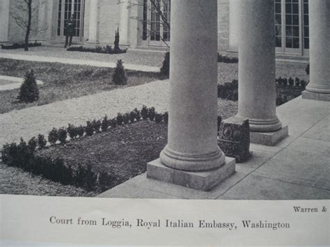 Court From Loggia In The Royal Italian Embassy Washington Dc 1927
