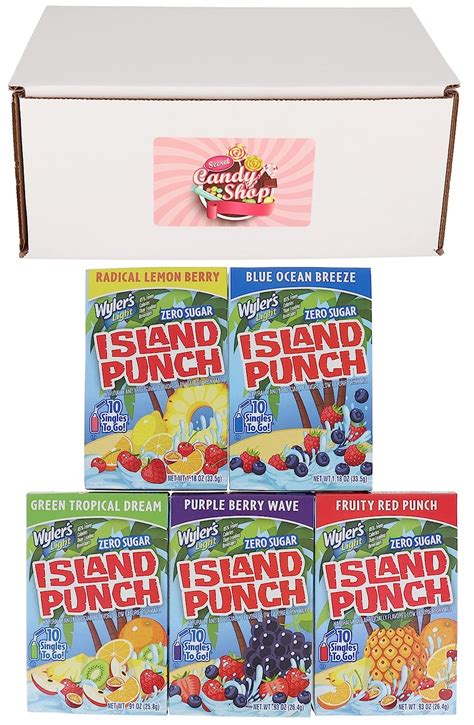 Wylers Light Island Punch Singles To Go Variety Pack Of 5