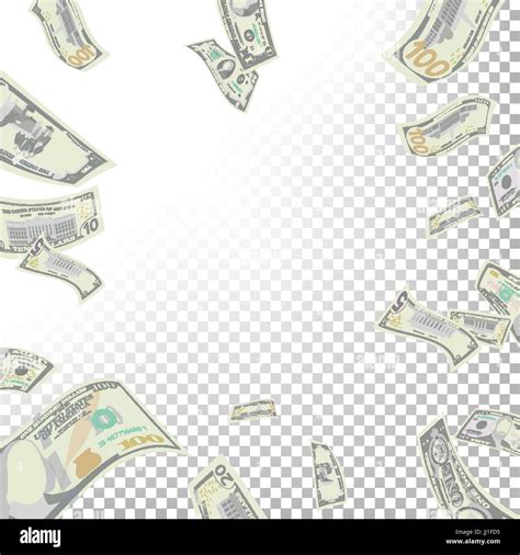 Frame From Flying Dollar Banknotes Vector Cartoon Money Bills Stock