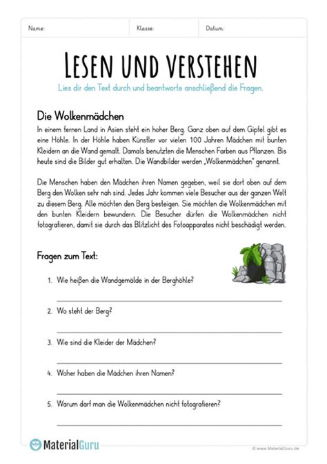 Lesen Und Verstehen Materialguru Unterricht Lesen Lernen Tipps