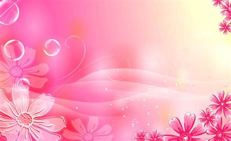 Pink Gradient Background Beauty Bubble Fantasy Material Flower