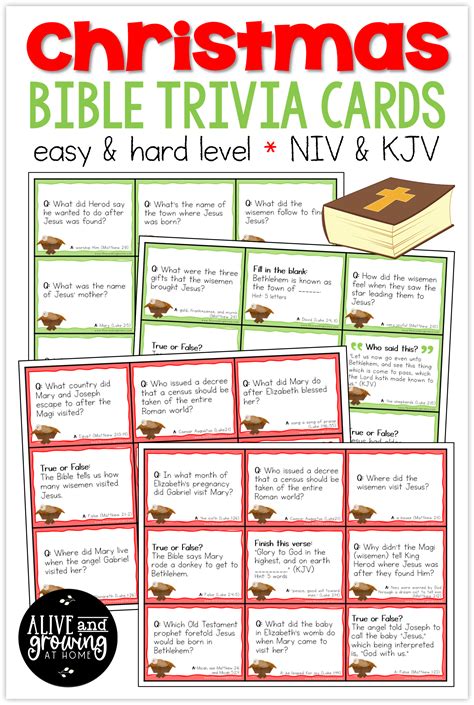 Christmas Bible Trivia Cards Alive And Growing At Home