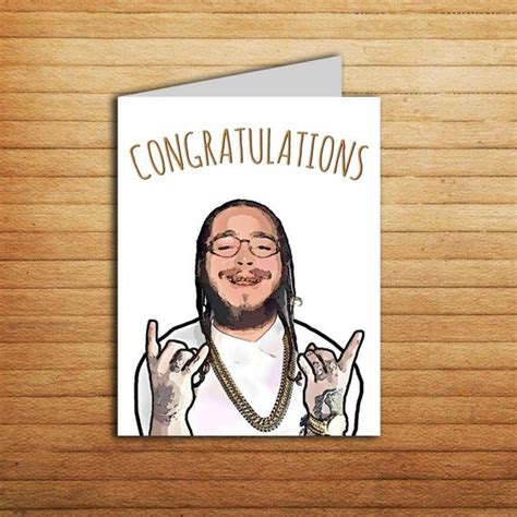 Post Malone Card Congratulations Card Printable Funny Greeting Card Graduate Engagement Card